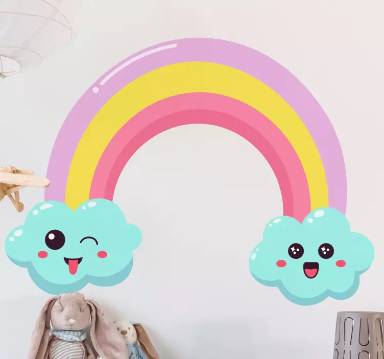 Wall stickers for kid cute cloud rainbow - TenStickers