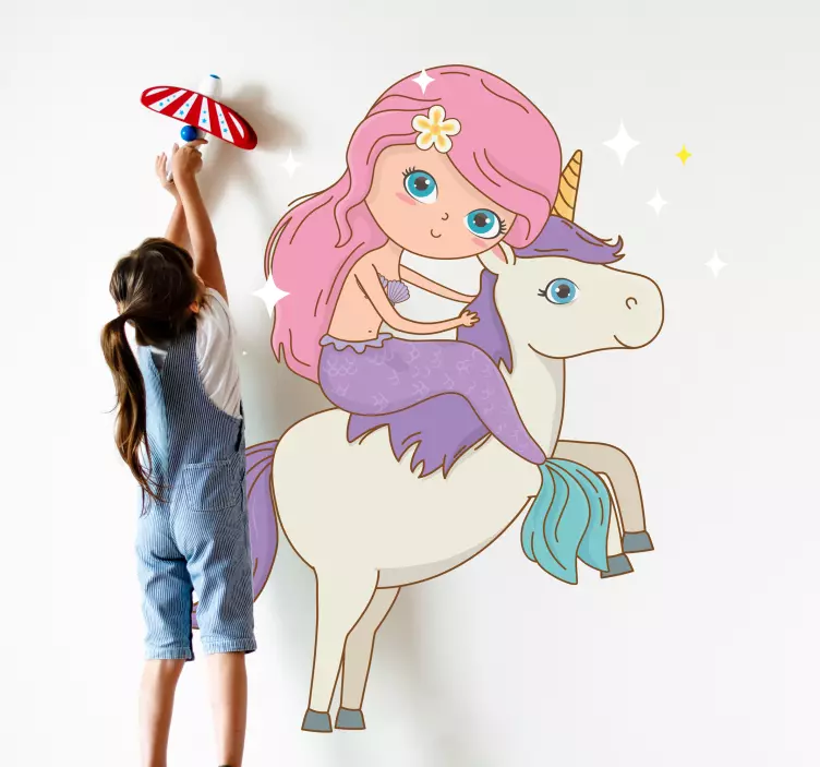 Wall stickers for kid mermaid unicorn fantasy - TenStickers