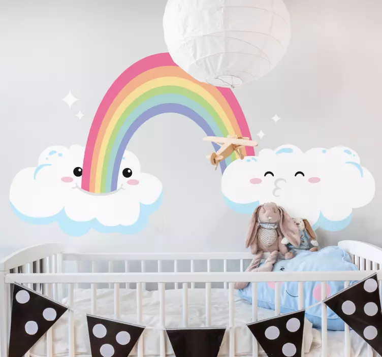 Wall stickers for kid playful rainbow clouds - TenStickers