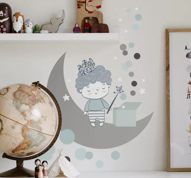 Wall stickers for kid whimsical moon boy - TenStickers