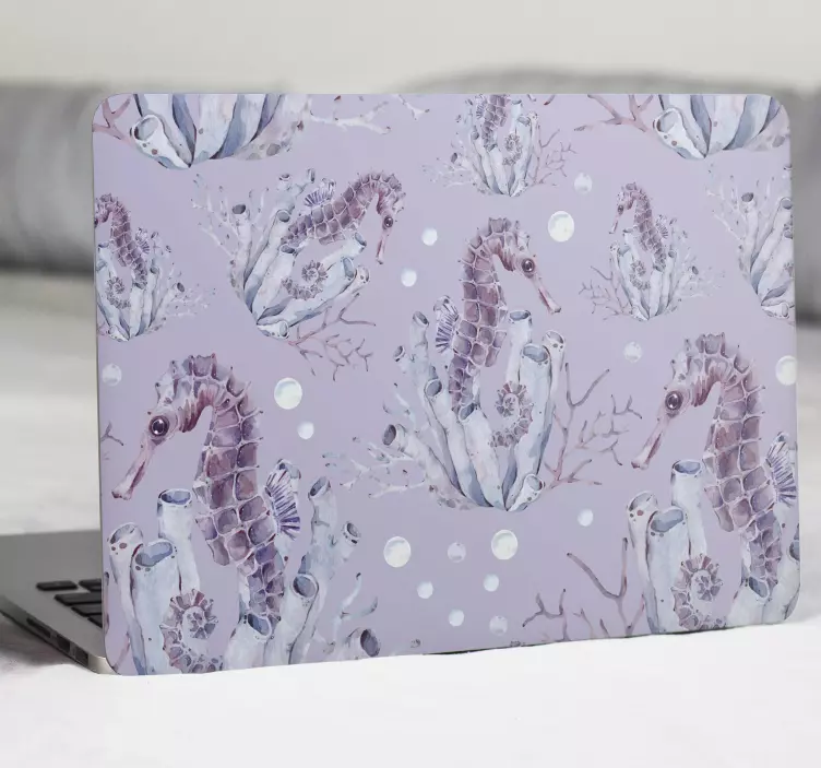 Watercolor Seahorse laptop skins - TenStickers