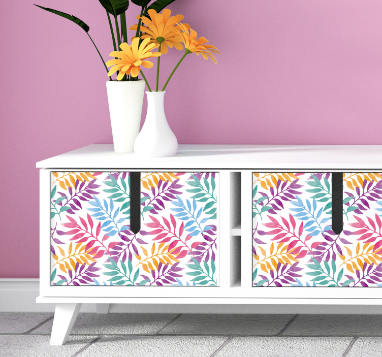 Watercolored Leaves wallpaper - TenStickers