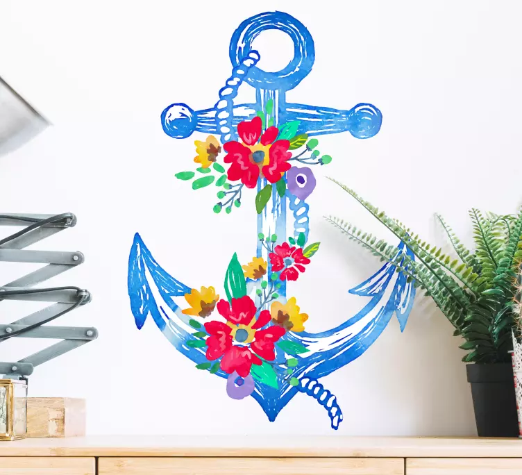 Watercolor anchor  marine wall sticker - TenStickers