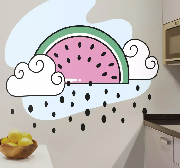 Watermelon cloud design kitchen wall sticker - TenStickers