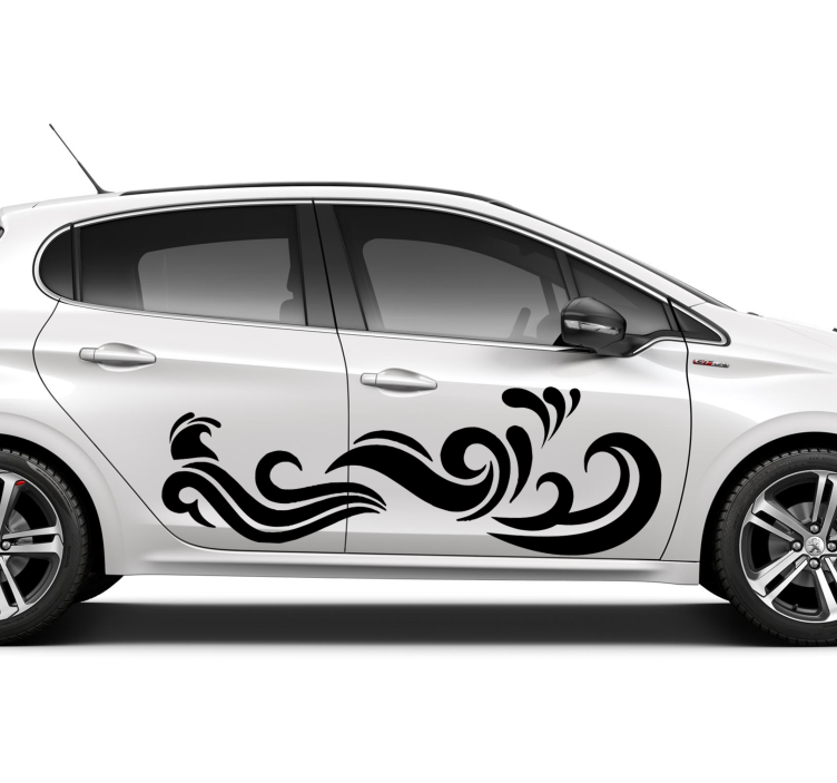 Waves splash colours Car Sticker - TenStickers