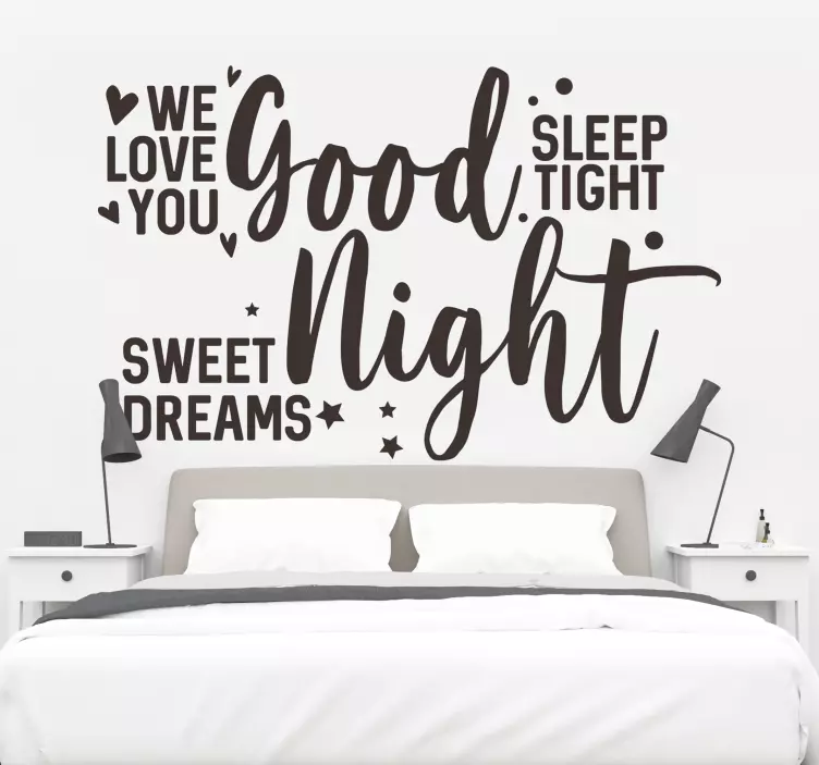 We love you good sleep tight headboard sticker - TenStickers