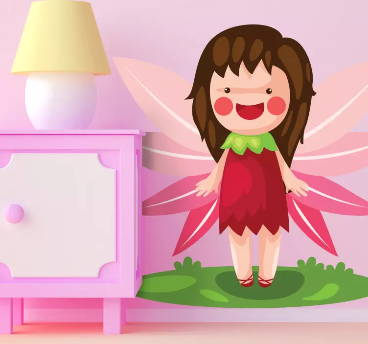 Pink fairy figure fantasy decal - TenStickers