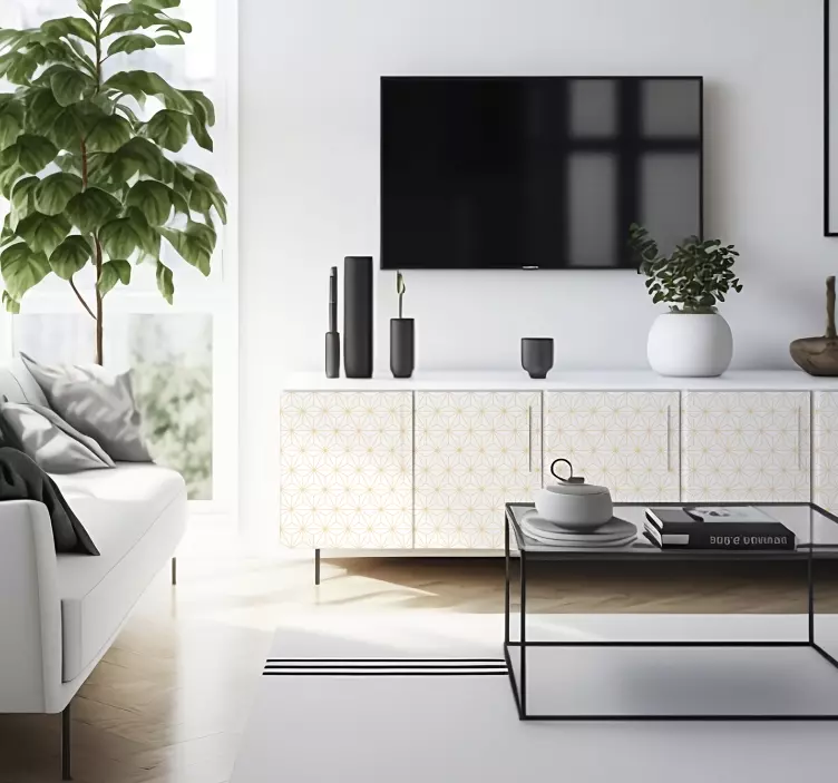 White and gold linesWhite and gold stripes line sticker - TenStickers