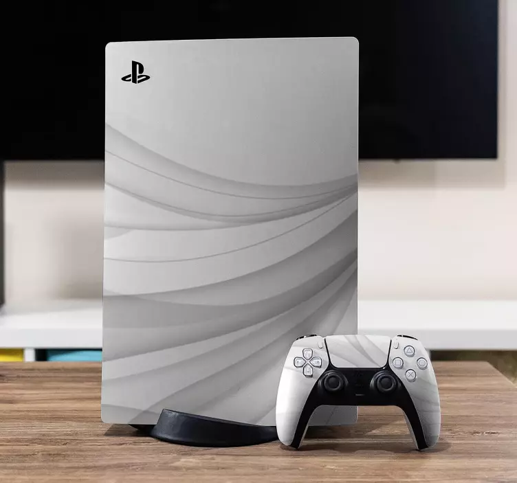 White minimal waves  PS5 stickers - TenStickers