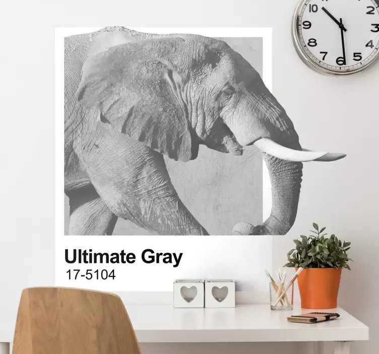 Wild animal sticker elephant grey design - TenStickers