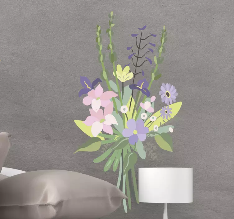 Wild flowers bouquet flower wall sticker - TenStickers