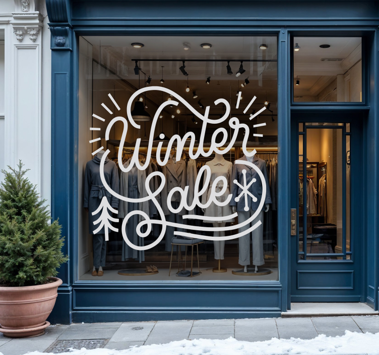 Winter lettering sales sticker - TenStickers