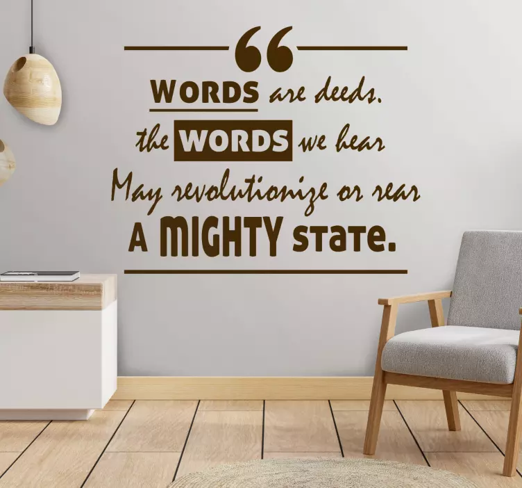 Words are deeds Charles Harpur quote sticker - TenStickers