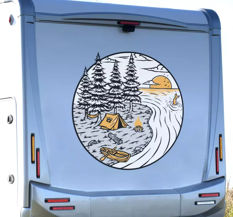 Yellow Campsite Motorhome sticker - TenStickers