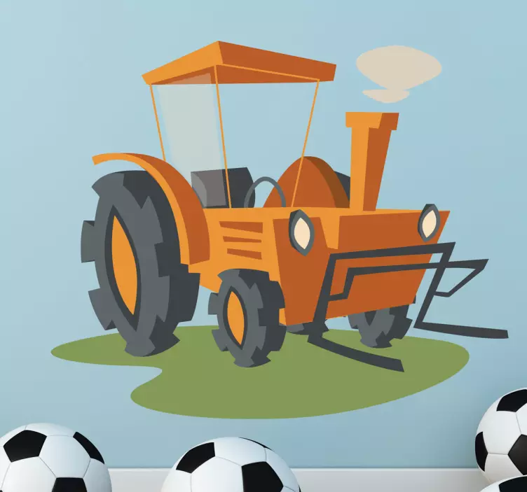 Yellow Tractor Wall Sticker - TenStickers