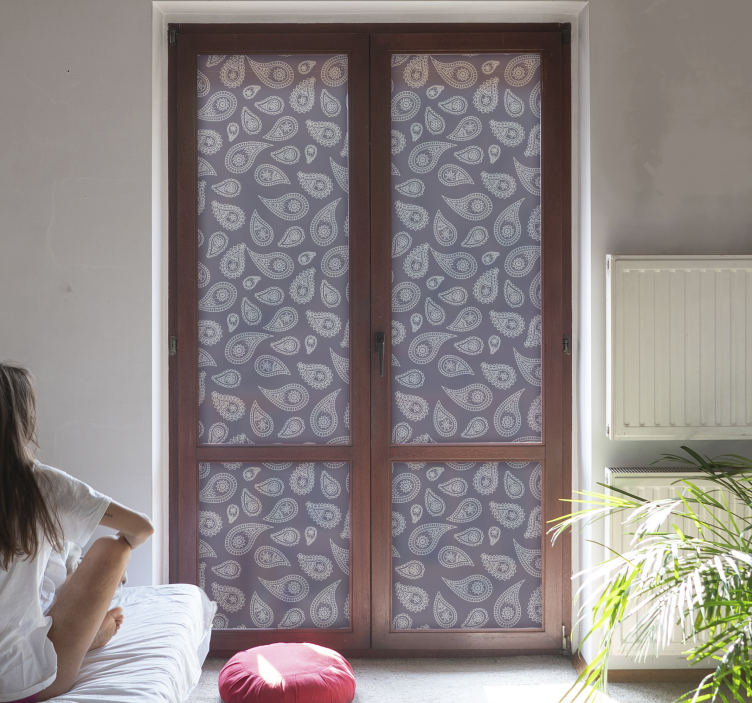 Ying Yang paisley privacy film for window - TenStickers