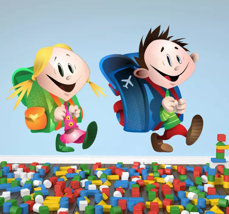 Young Students Wall Sticker - TenStickers