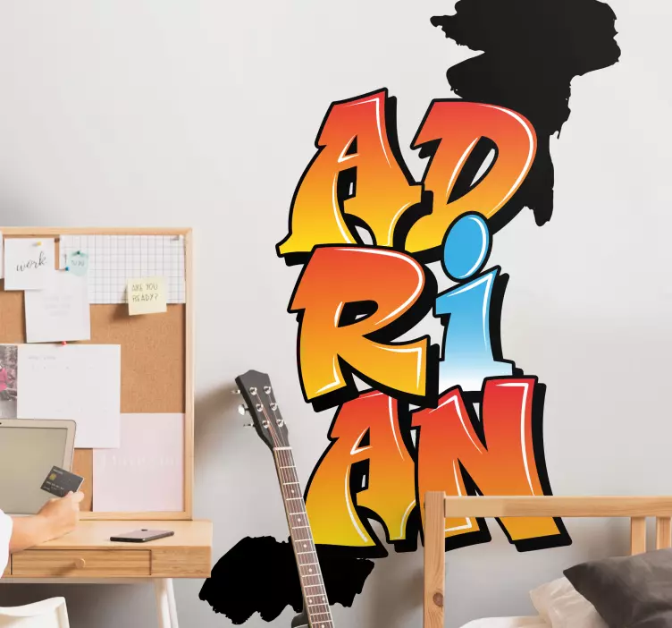 Your name's graffiti letter personalized decal - TenStickers
