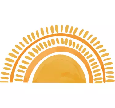 Drawn yellow sun wall sticker for bedroom - TenStickers