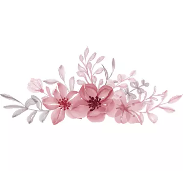 Pink flowers wall sticker for bedroom - TenStickers