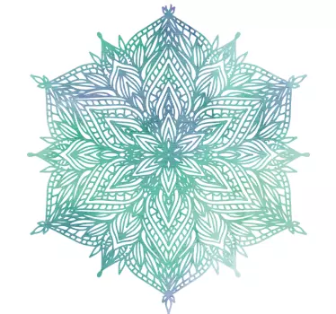 Turquoise mandala wall sticker for bedroom - TenStickers
