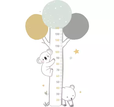 Pastel tree with animals  height chart wall sticker - TenStickers