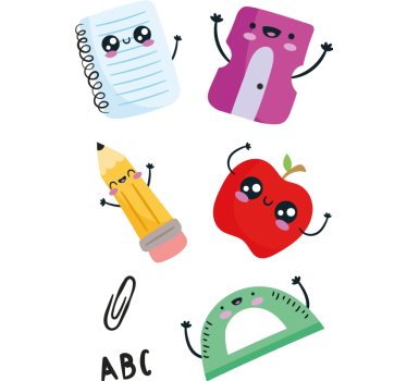 back to school set educational wall sticker - TenStickers