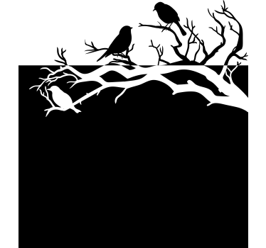 branches with birds window sticker - TenStickers