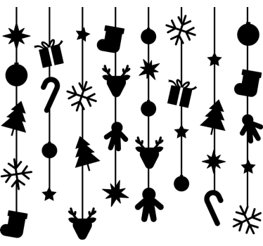 hanging icons Christmas sticker - TenStickers
