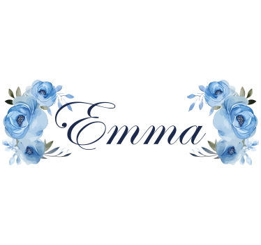 blue flowers bike sticker - TenStickers