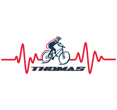 Heart beat design bike sticker - TenStickers