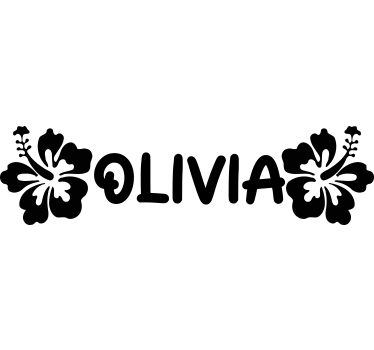 Pink hawaï flowers bike sticker - TenStickers