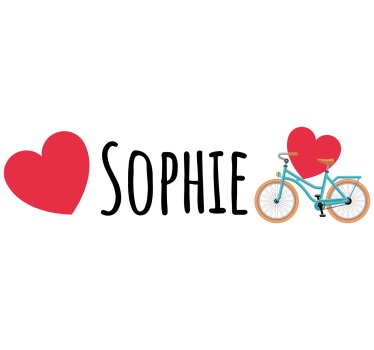 two hearts bike bike sticker - TenStickers