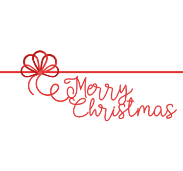 gift bow merry christmas shop window sticker - TenStickers