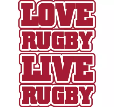 Love Rugby Live Rugby Wall Sticker - TenStickers
