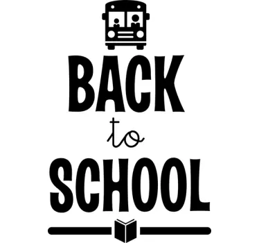 Back to school bus wall with text sticker - TenStickers