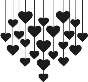 hanging hearts valentine's sticker - TenStickers