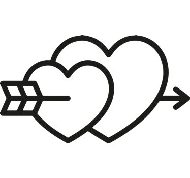hearts and arrow valentine's sticker - TenStickers