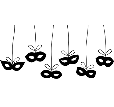 hanging carnival masks shop window sticker - TenStickers