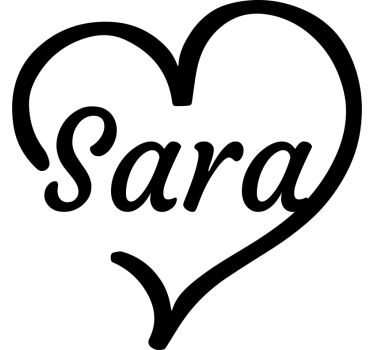 monocolor heart with your name  fridge sticker - TenStickers
