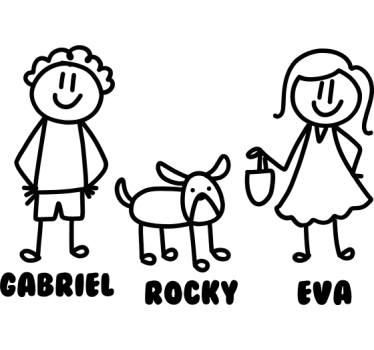 happy couple with dog personalized fridge sticker - TenStickers