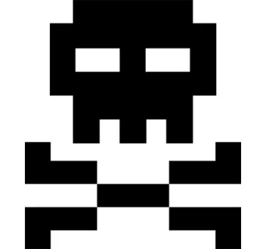 Pixel Skull And Bones Wall Sticker - TenStickers