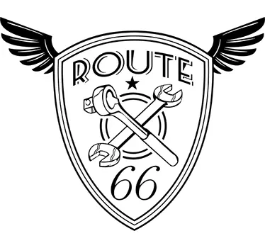 Route 66 winged shield car decal - TenStickers