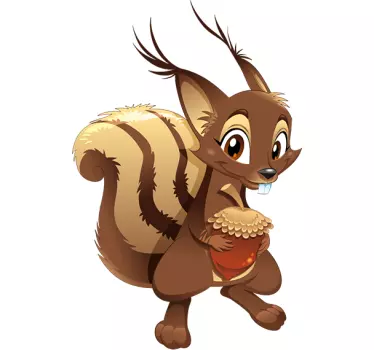 Cartoon Squirrel Children's Wall Sticker - TenStickers