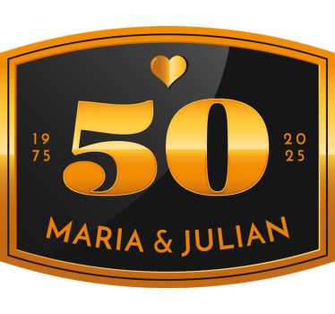 50th anniversary with names wedding sticker - TenStickers