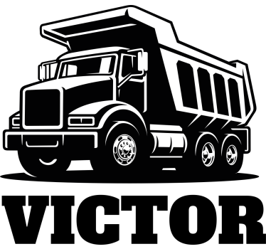 personalized contruction truck toy sticker - TenStickers
