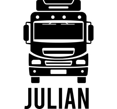 personalized name truck toy sticker - TenStickers