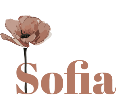 "Mocha Mousse" flower customisable sticker - TenStickers