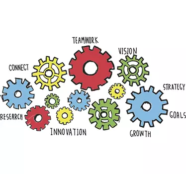 Cogs machine office wall decal - TenStickers
