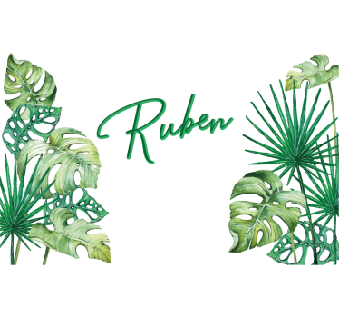Tropical big leaves wall sticker - TenStickers